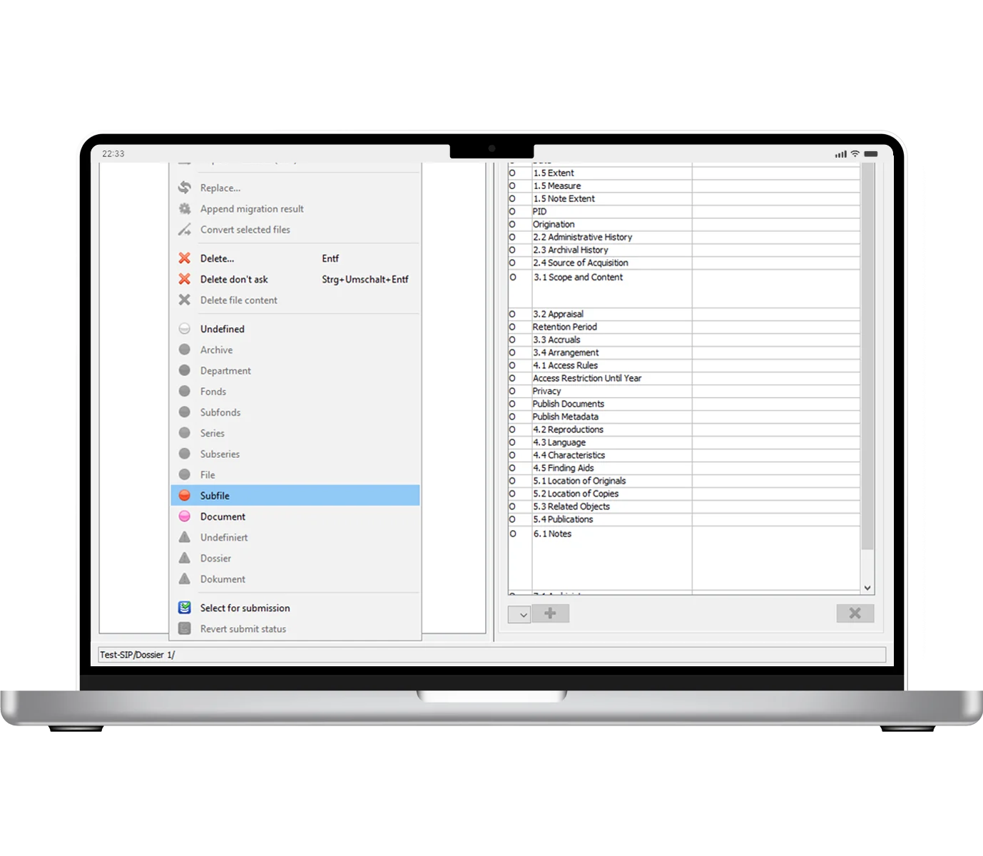 Digitales Langzeitarchiv 8 Der Screenshot zeigt das User Interface der packer Übersichtsseite.