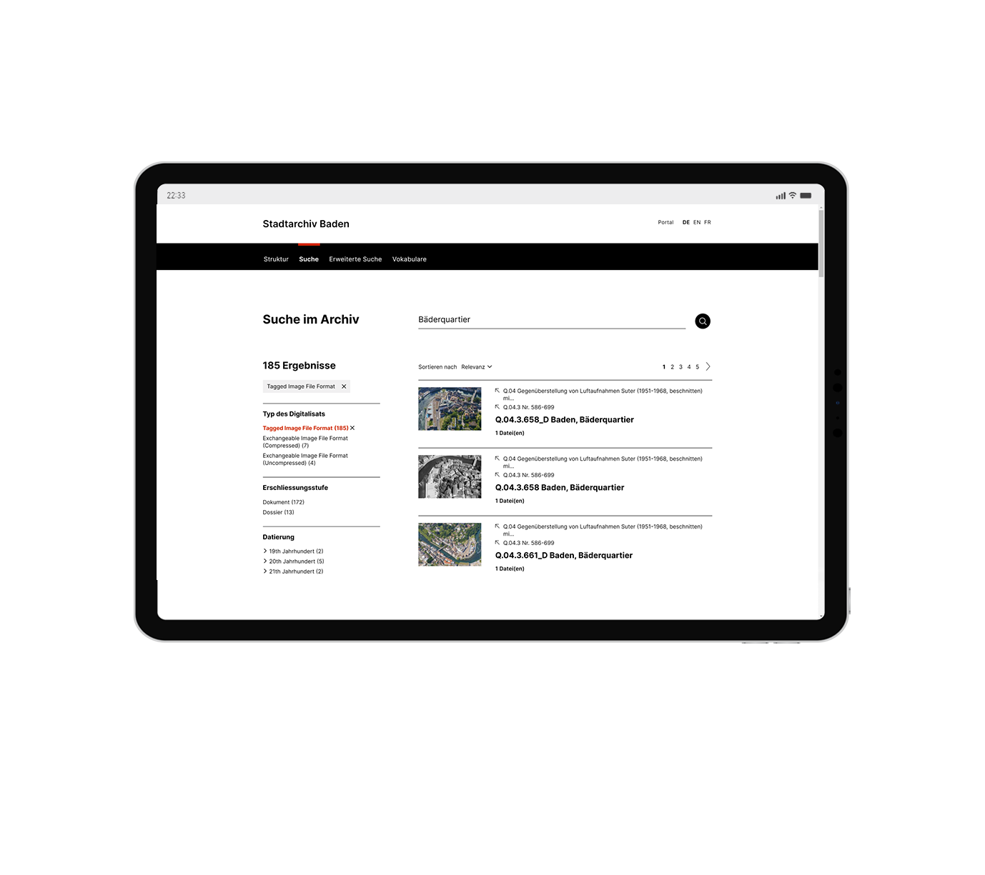 sirius - digitaler Lesesaal 7 Der Screenshot zeigt das User Interface der sirius "einfache Suche".
