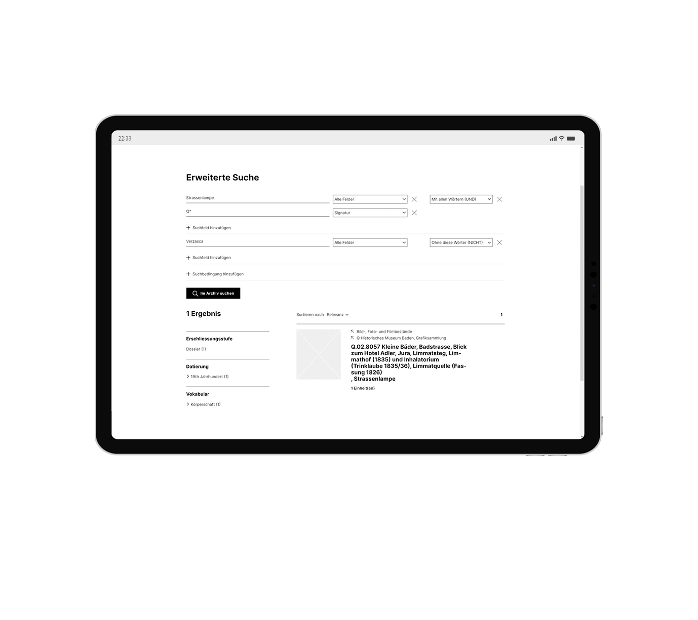sirius - digitaler Lesesaal 8 Der Screenshot zeigt das User Interface der sirius "erweiterte Suche".