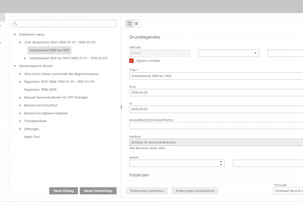 Screenshot der Benutzeroberfläche von der Funktion "Effiziente Bearbeitung"